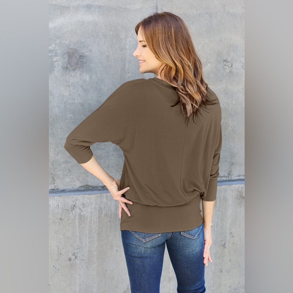 Basic Bae Full Size Round Neck Batwing Sleeve Blo… - image 3